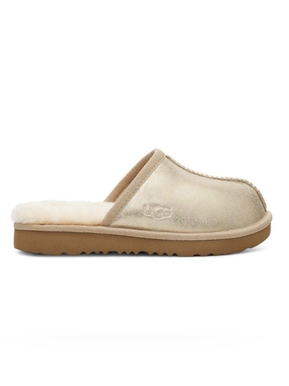 UGG Keegan Metallic Gold Slippers – Kids Size 3 – New in Box